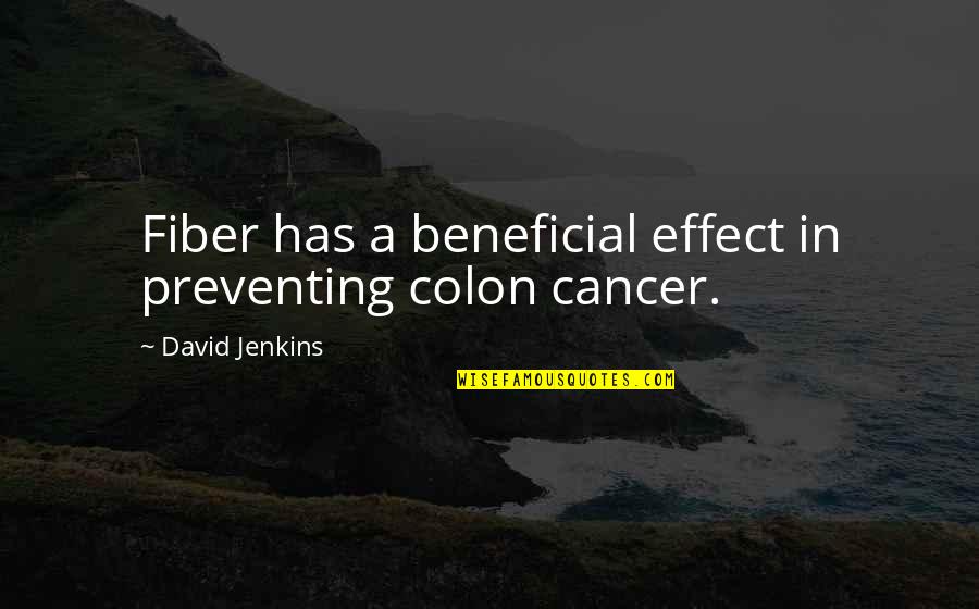 Brisant Quotes By David Jenkins: Fiber has a beneficial effect in preventing colon