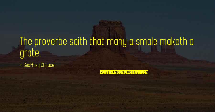 Brkljac Nebojsa Quotes By Geoffrey Chaucer: The proverbe saith that many a smale maketh