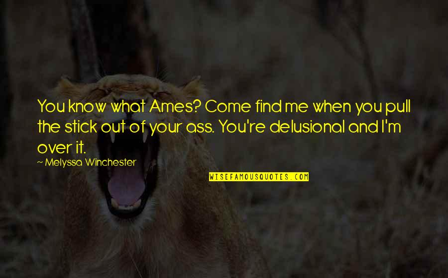 Broiling Chicken Quotes By Melyssa Winchester: You know what Ames? Come find me when