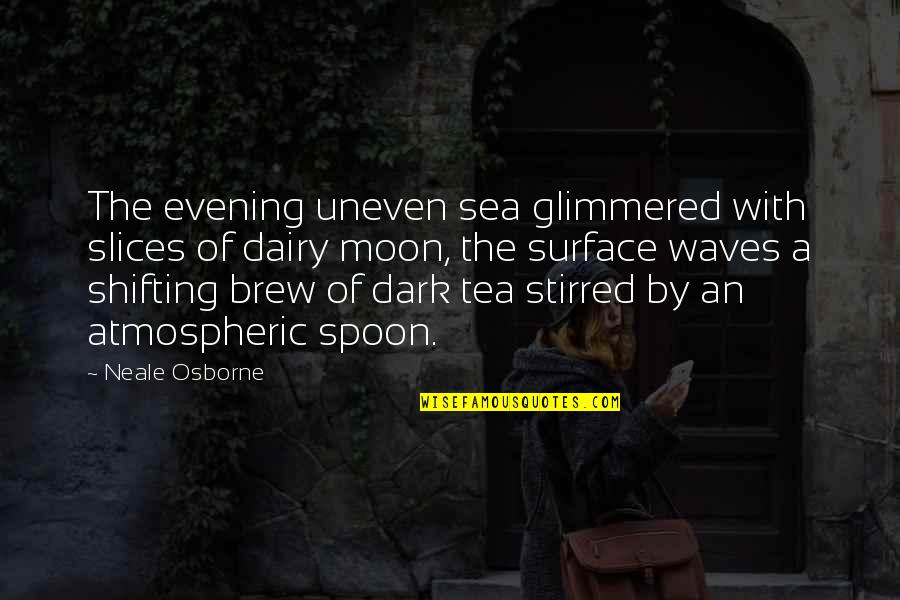 Broken Relationship Sayings And Quotes By Neale Osborne: The evening uneven sea glimmered with slices of