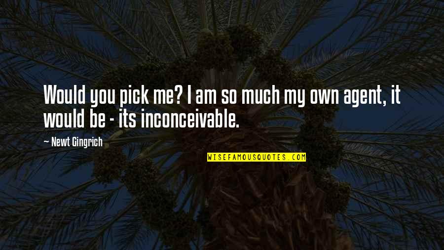 Bronzed Cowbird Quotes By Newt Gingrich: Would you pick me? I am so much