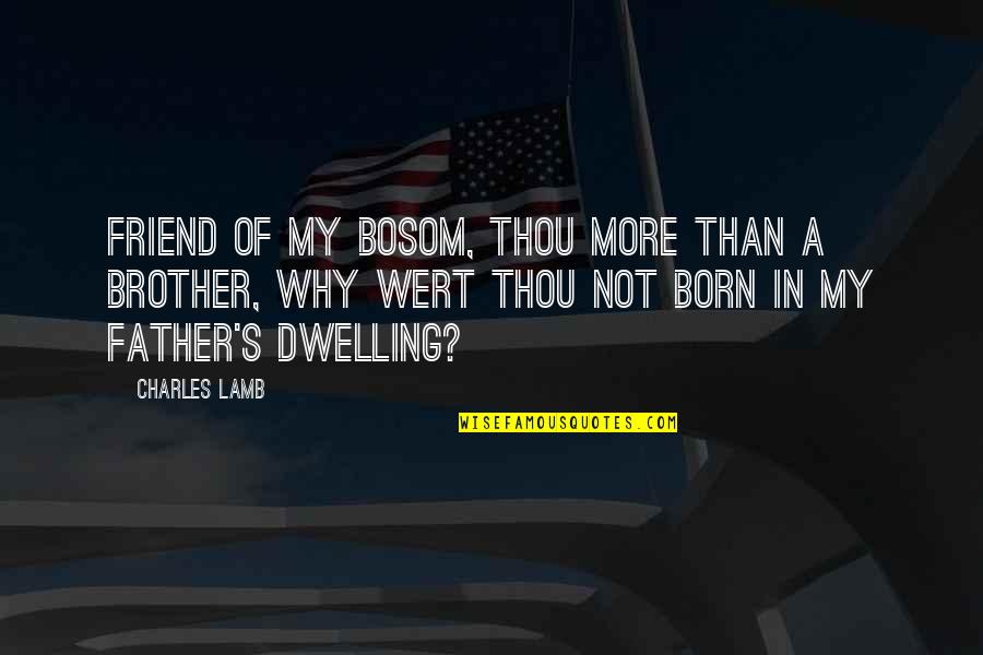 Brother And Friendship Quotes By Charles Lamb: Friend of my bosom, thou more than a