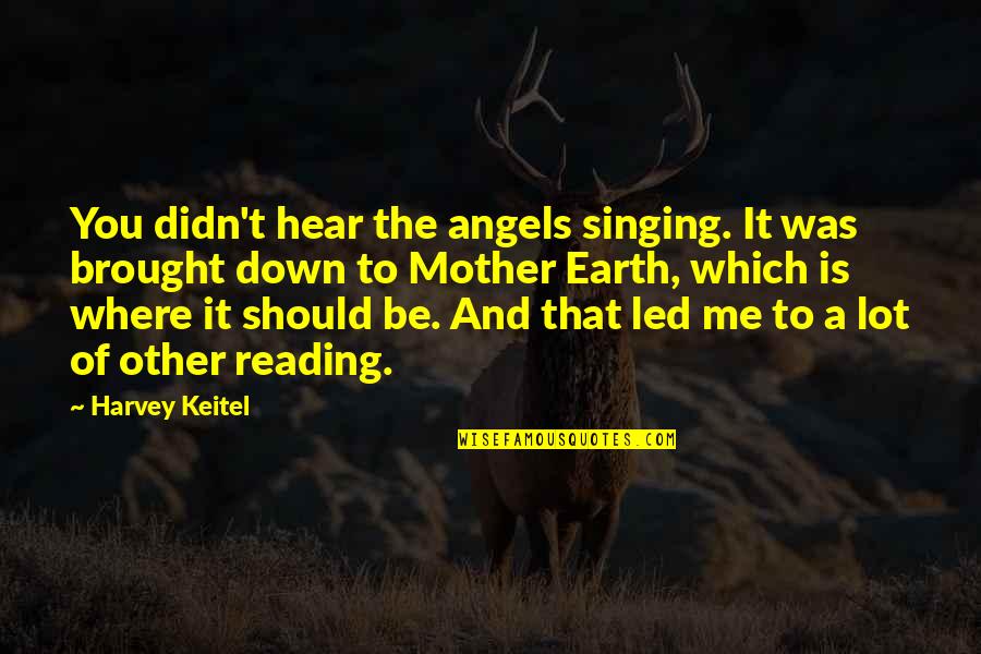 Brought Me Down Quotes By Harvey Keitel: You didn't hear the angels singing. It was