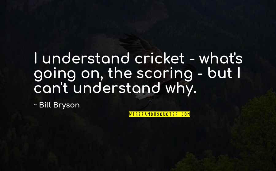 Bryson's Quotes By Bill Bryson: I understand cricket - what's going on, the