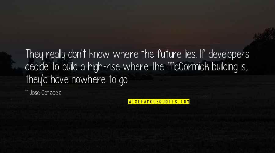 Building A Future Quotes By Jose Gonzalez: They really don't know where the future lies.