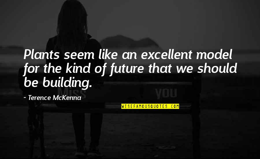 Building The Future Quotes By Terence McKenna: Plants seem like an excellent model for the