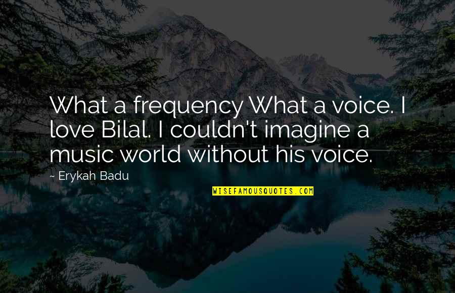 Bulgaristan Haberleri Quotes By Erykah Badu: What a frequency What a voice. I love