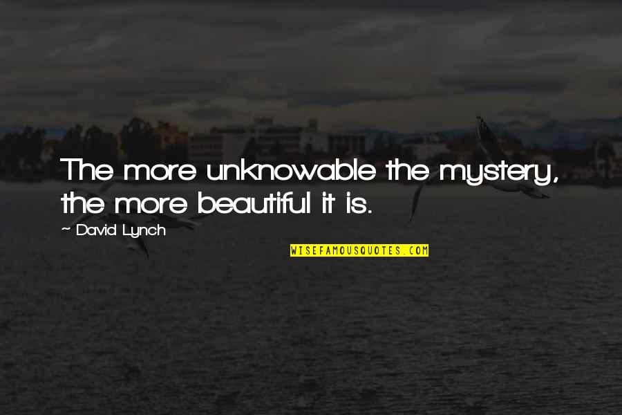 Bulked Up Kangaroo Quotes By David Lynch: The more unknowable the mystery, the more beautiful