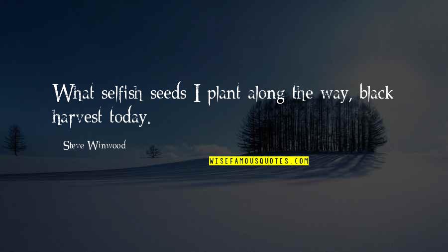 Bull Durham Annie Savoy Quotes By Steve Winwood: What selfish seeds I plant along the way,