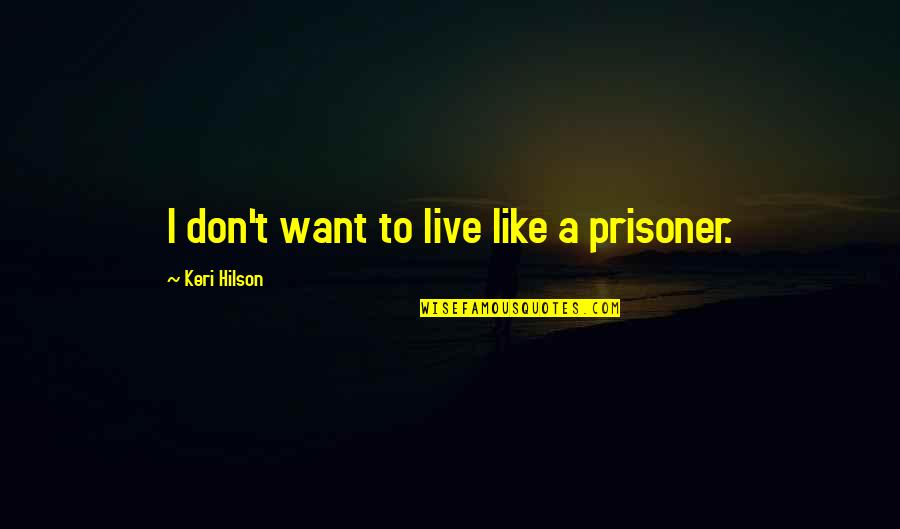 Bupati Klaten Quotes By Keri Hilson: I don't want to live like a prisoner.