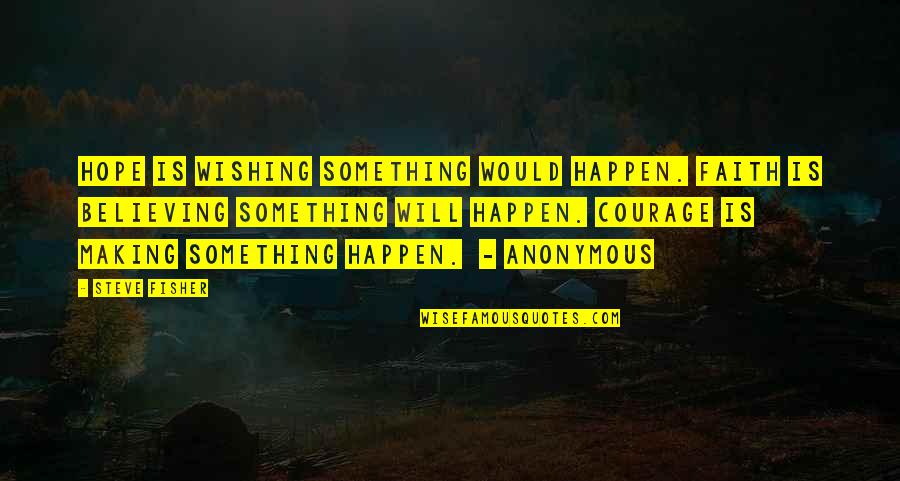 Bupati Klaten Quotes By Steve Fisher: Hope is wishing something would happen. Faith is