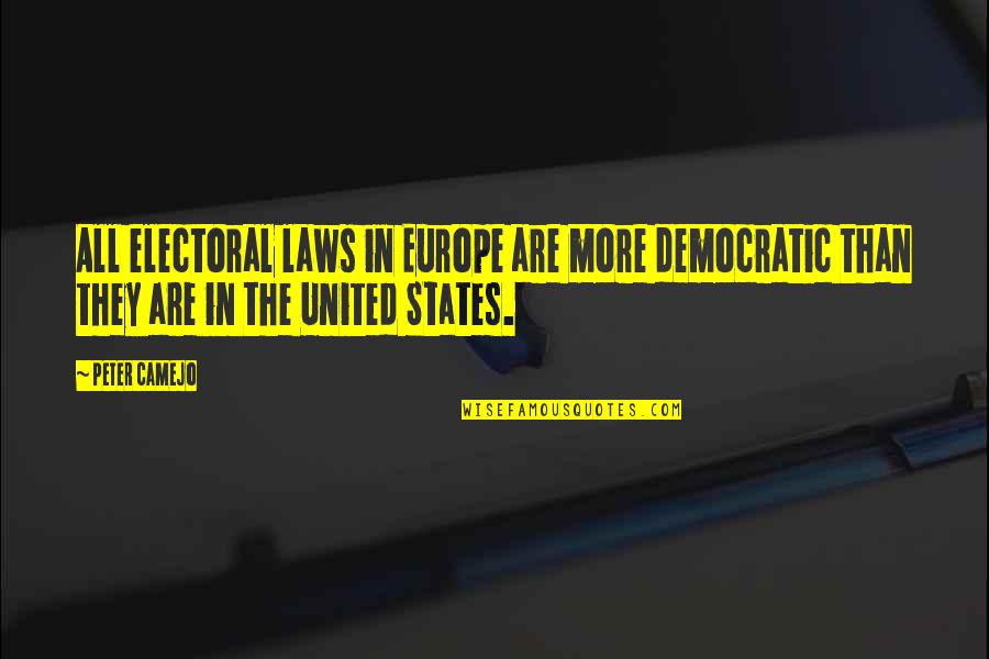 Burdekin Duck Quotes By Peter Camejo: All electoral laws in Europe are more democratic