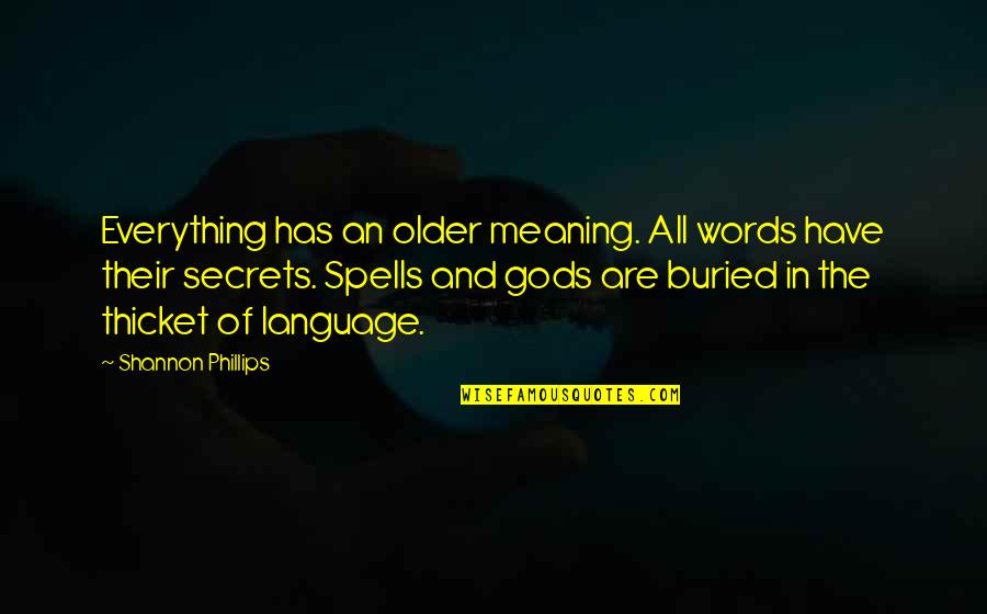 Buried Secrets Quotes By Shannon Phillips: Everything has an older meaning. All words have