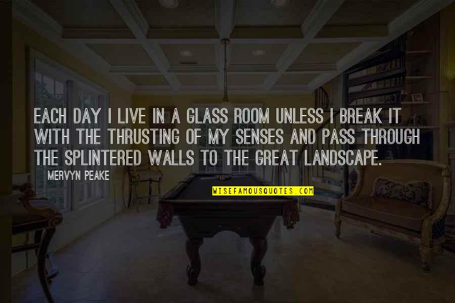 Burlador Significado Quotes By Mervyn Peake: Each day I live in a glass room