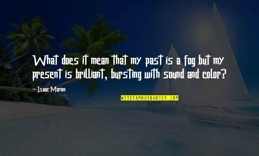 Bursting Quotes By Isaac Marion: What does it mean that my past is