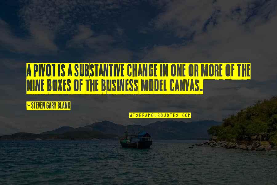 Business Pivot Quotes By Steven Gary Blank: A pivot is a substantive change in one