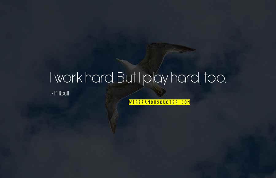 But Work Hard Quotes By Pitbull: I work hard. But I play hard, too.