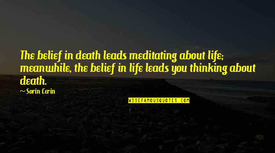 Buttitta Streamwood Quotes By Sorin Cerin: The belief in death leads meditating about life;