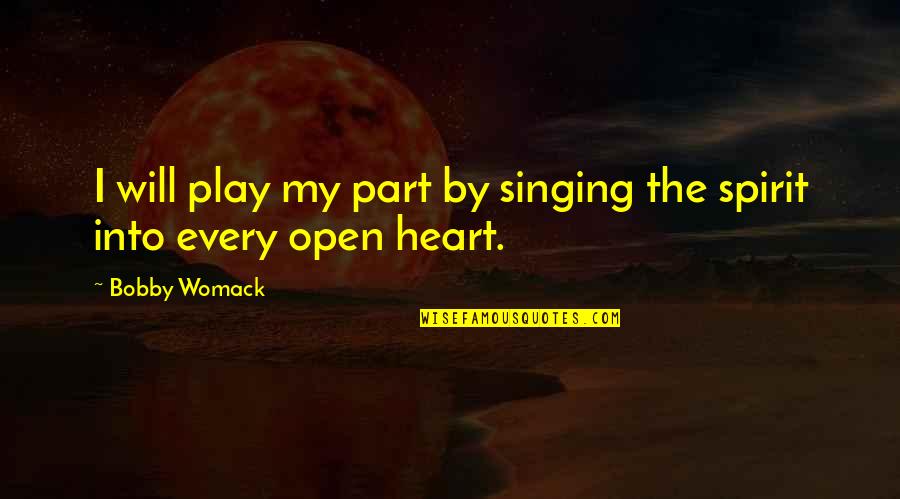 By Heart Quotes By Bobby Womack: I will play my part by singing the