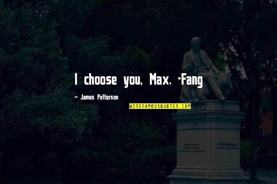 Byron Cain Quotes By James Patterson: I choose you, Max. -Fang