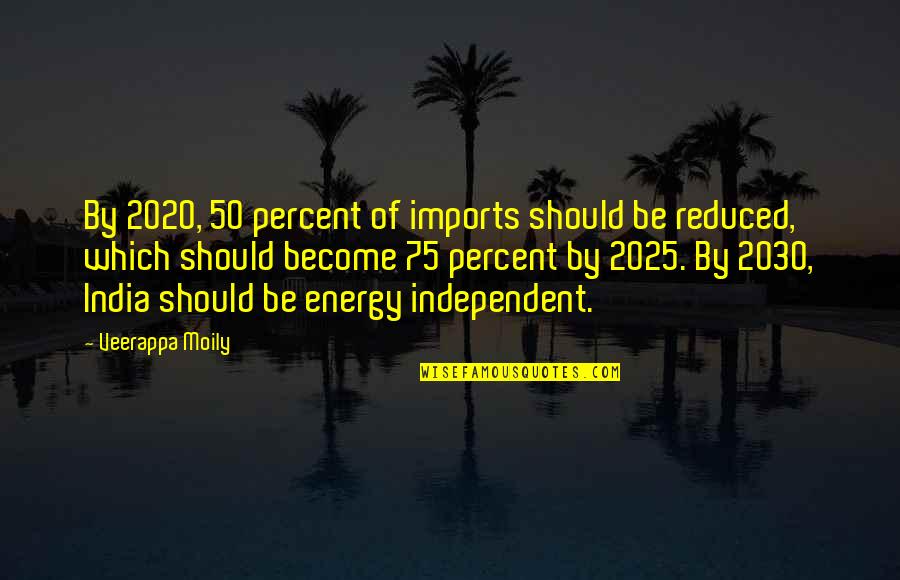 C O 2020 Quotes By Veerappa Moily: By 2020, 50 percent of imports should be