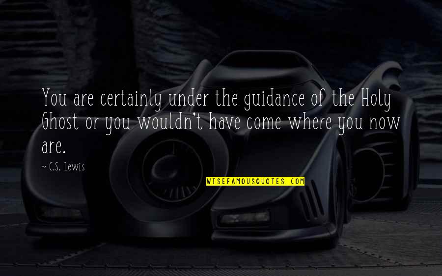 C.t Quotes By C.S. Lewis: You are certainly under the guidance of the