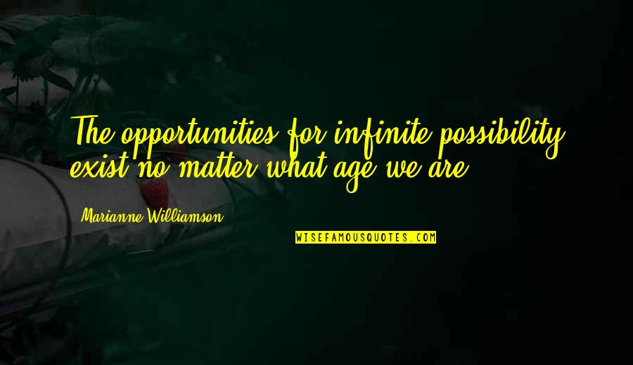 Calimagic Ingredients Quotes By Marianne Williamson: The opportunities for infinite possibility exist no matter