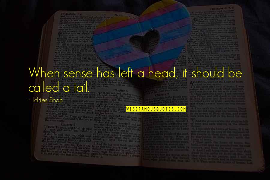 Called And Left Quotes By Idries Shah: When sense has left a head, it should