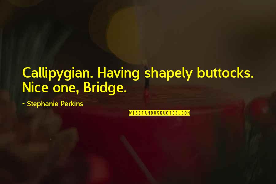 Callipygian Quotes By Stephanie Perkins: Callipygian. Having shapely buttocks. Nice one, Bridge.