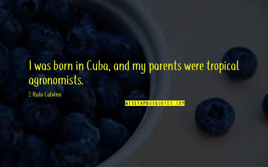 Calvino's Quotes By Italo Calvino: I was born in Cuba, and my parents