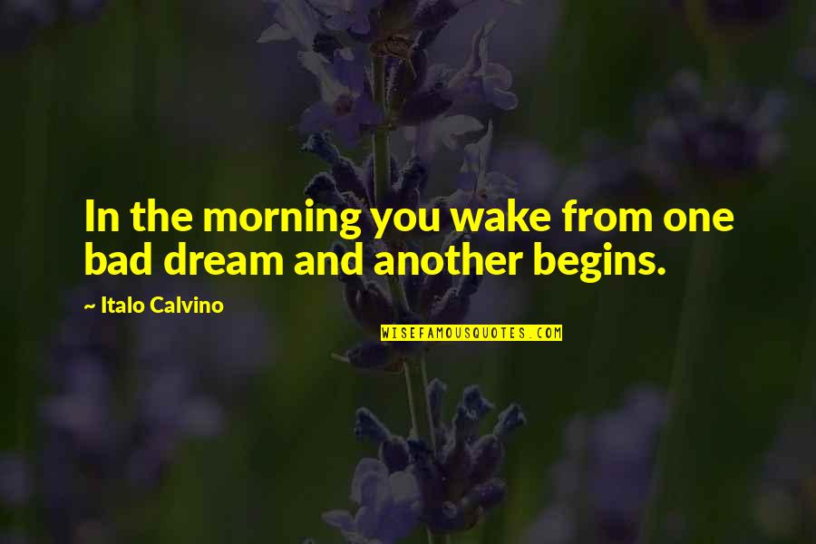 Calvino's Quotes By Italo Calvino: In the morning you wake from one bad