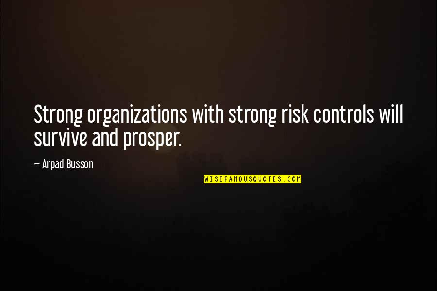 Camen Behavioral Services Quotes By Arpad Busson: Strong organizations with strong risk controls will survive