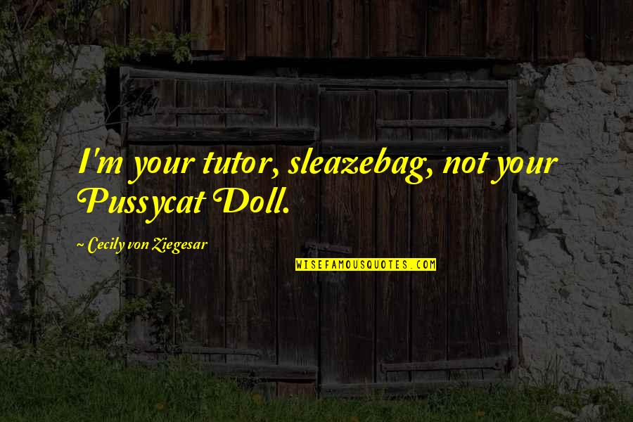 Camionnette Dessin Quotes By Cecily Von Ziegesar: I'm your tutor, sleazebag, not your Pussycat Doll.