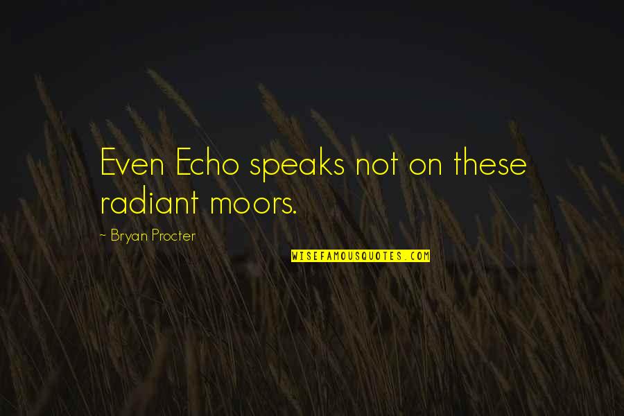 Campesino Restaurant Quotes By Bryan Procter: Even Echo speaks not on these radiant moors.