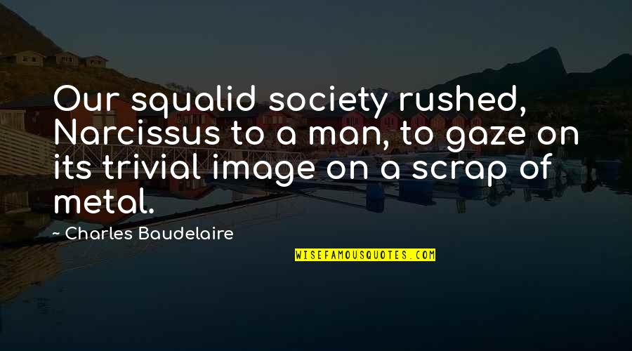 Camusso Hair Quotes By Charles Baudelaire: Our squalid society rushed, Narcissus to a man,