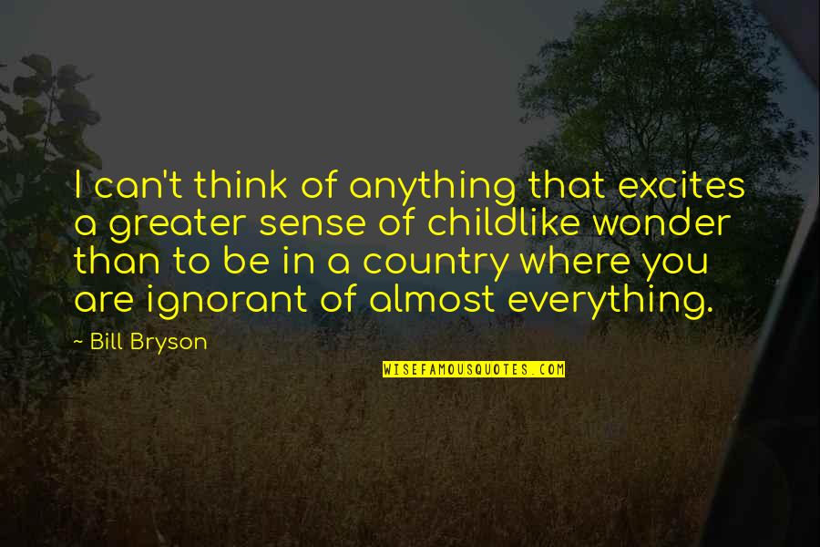 Can Anything Be A Quotes By Bill Bryson: I can't think of anything that excites a