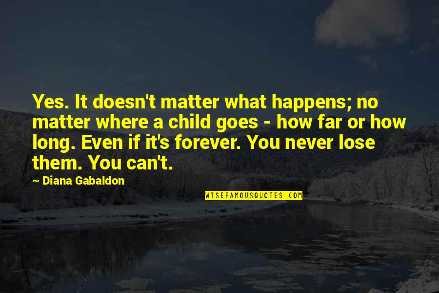 Can It Quotes By Diana Gabaldon: Yes. It doesn't matter what happens; no matter