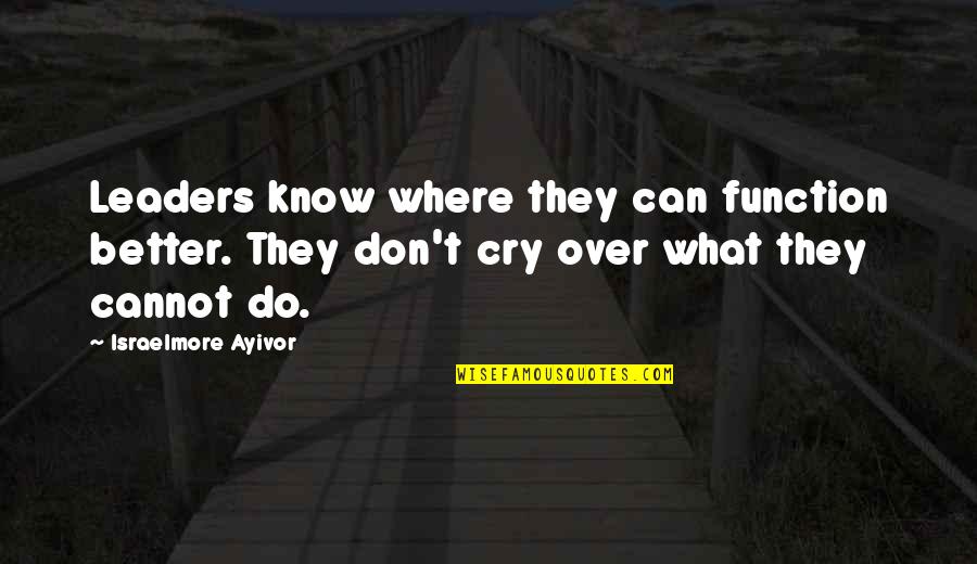 Can't Do Better Quotes By Israelmore Ayivor: Leaders know where they can function better. They