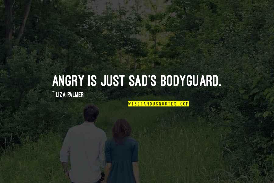 Cape Town Plaza Quotes By Liza Palmer: Angry is just sad's bodyguard.