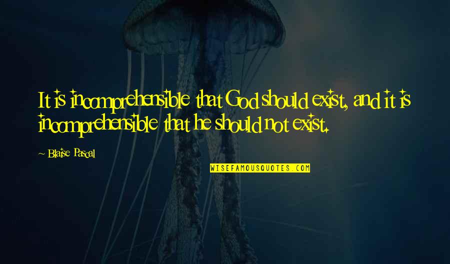 Capilares Pulmonares Quotes By Blaise Pascal: It is incomprehensible that God should exist, and