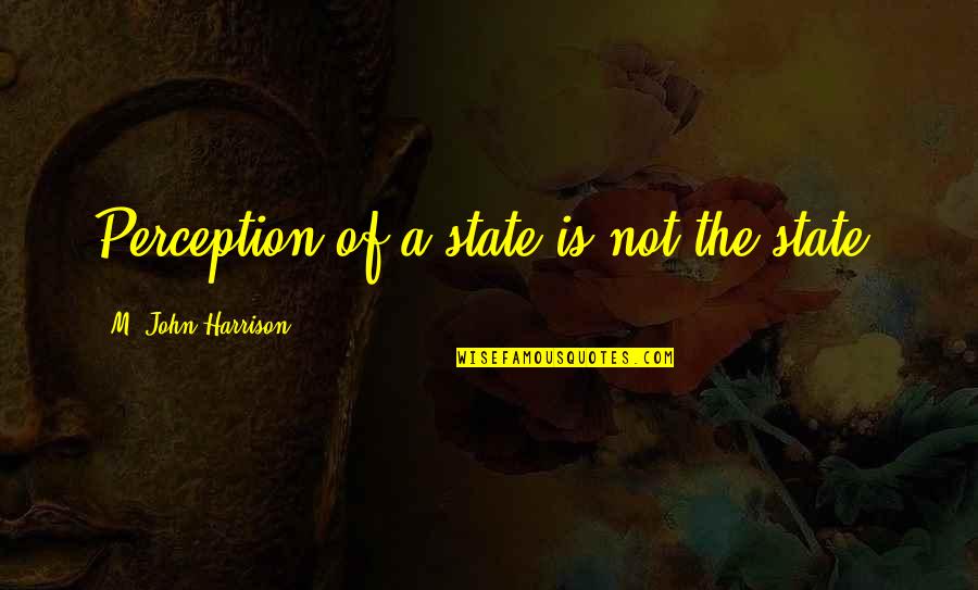 Cappelli Quotes By M. John Harrison: Perception of a state is not the state.