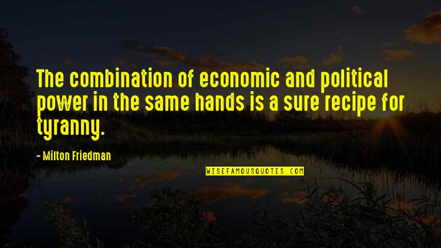 Capricorn People Quotes By Milton Friedman: The combination of economic and political power in