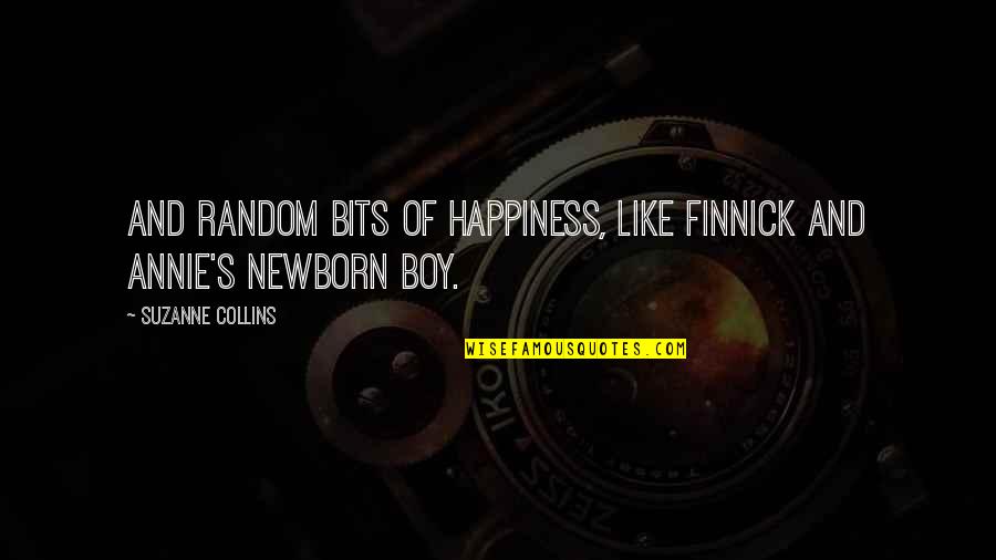 Carafelli Paintings Quotes By Suzanne Collins: And random bits of happiness, like Finnick and