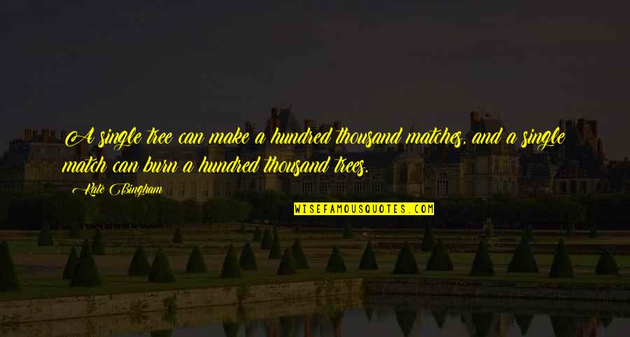 Caraku Menjaga Quotes By Kate Bingham: A single tree can make a hundred thousand