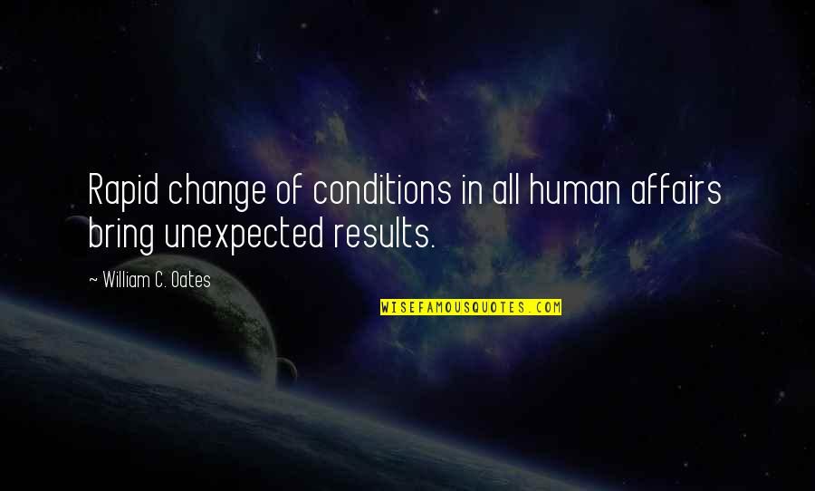 Cardiology Nurse Quotes By William C. Oates: Rapid change of conditions in all human affairs