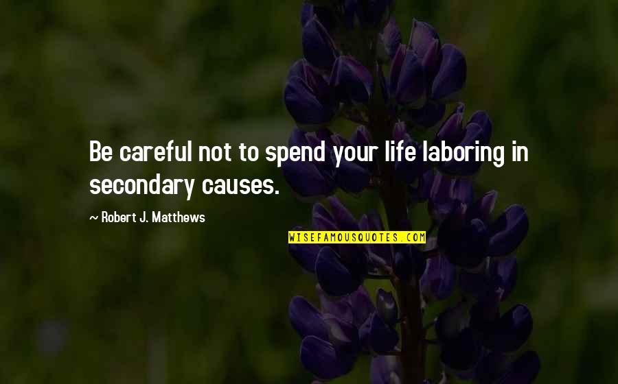 Careful Life Quotes By Robert J. Matthews: Be careful not to spend your life laboring