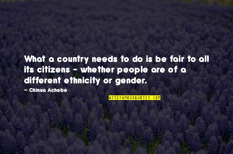 Carlon Boxes Quotes By Chinua Achebe: What a country needs to do is be