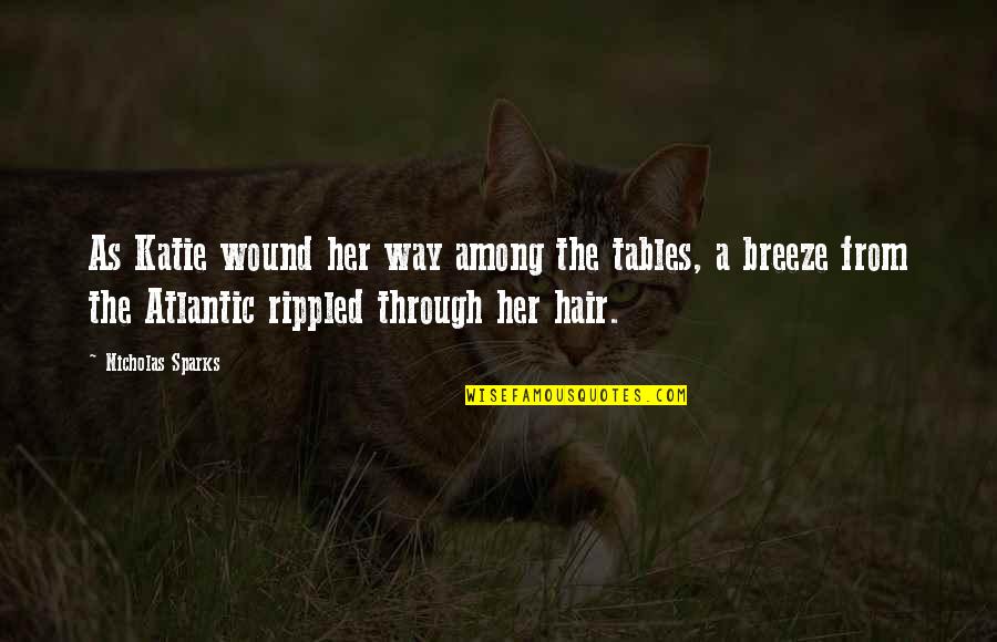 Carne Tremula Quotes By Nicholas Sparks: As Katie wound her way among the tables,