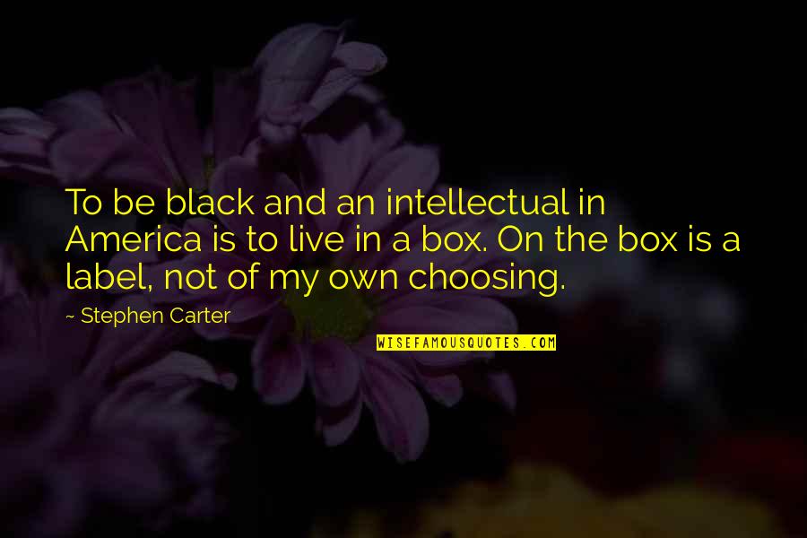 Carter On Quotes By Stephen Carter: To be black and an intellectual in America