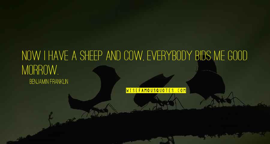 Castaway Kid Quotes By Benjamin Franklin: Now I have a sheep and cow, everybody